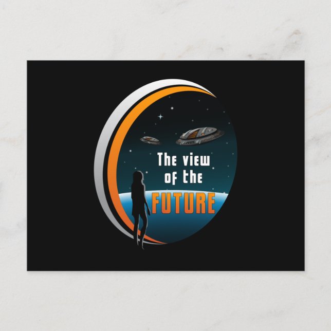 Carte Postale Science-Fiction Ufo Alien Spatial Sci-Fi Drôle Cad (Devant)
