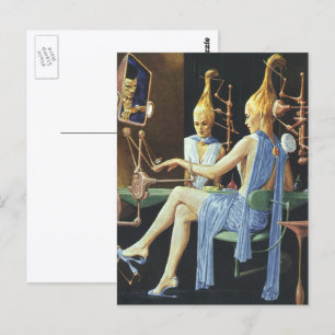 Carte Postale Science-fiction vintage Beauté Salon Manucures Spa