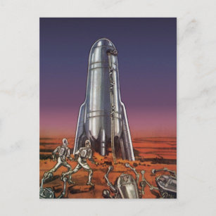 Carte Postale Science-fiction vintage, les astronautes Beetle Al