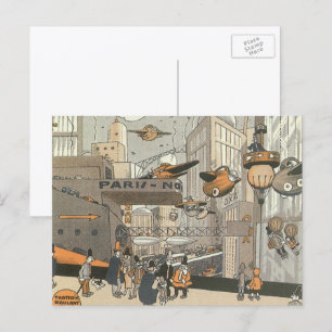 Carte Postale Science-fiction vintage Urban Paris, Steam Punk