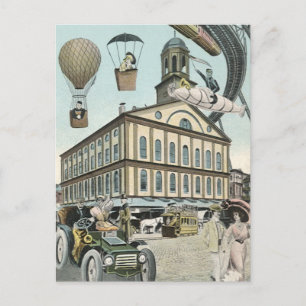 Carte Postale Science Fiction vintage, Victorian Steam Punk City