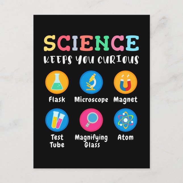Carte Postale Science keeps you curious (Devant)