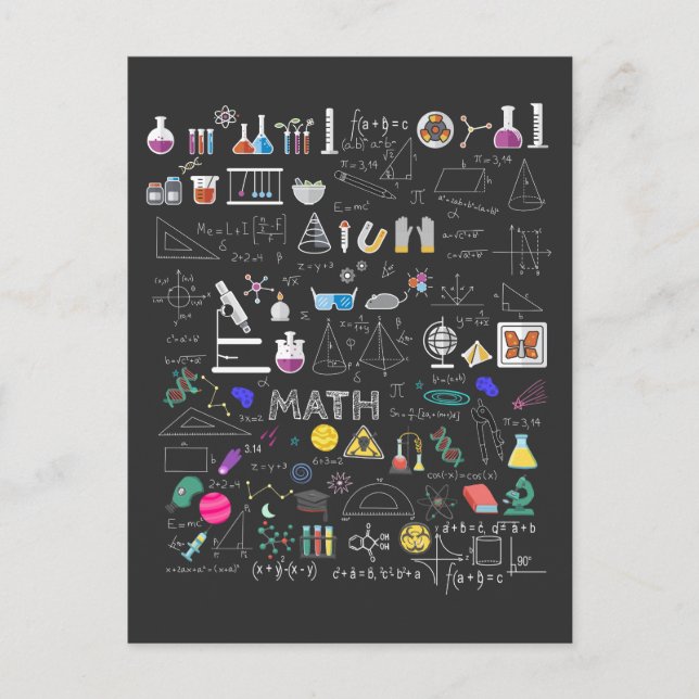 Carte Postale Science Physique Math Chimie Biologie Astronomie (Devant)