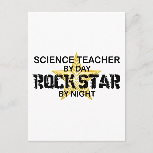 Carte Postale Science Teacher Rock Star par nuit (Devant)