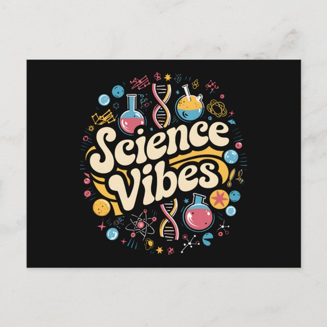 Carte Postale Science Vibes Groovy Première Journée de Rentree S (Devant)