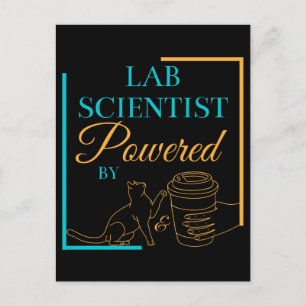 CARTE POSTALE SCIENTIFIQUE DE LABORATOIRE ALIMENTÉ PAR LES CHATS