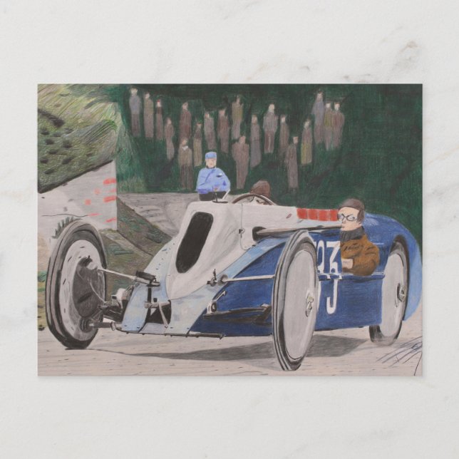 Carte Postale Scientifique Fou au Travail (Devant)