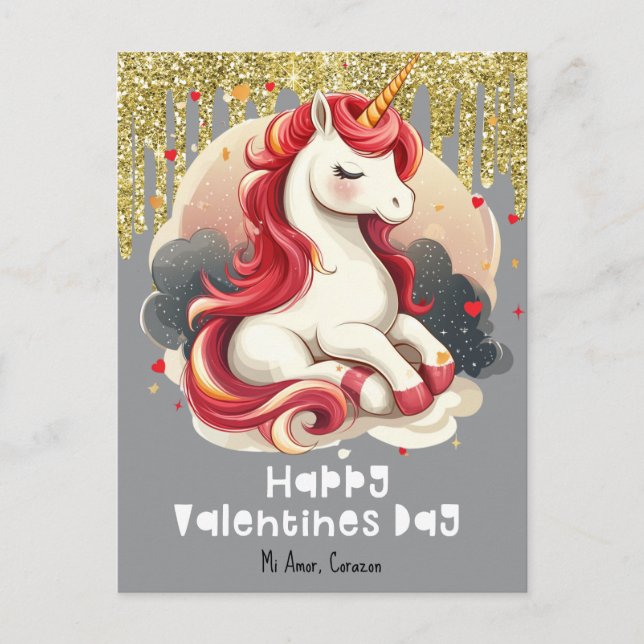 Carte postale scintillante de la Saint-Valentin li (Devant)