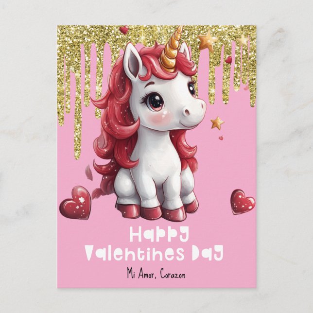 Carte postale scintillante de la Saint-Valentin li (Devant)