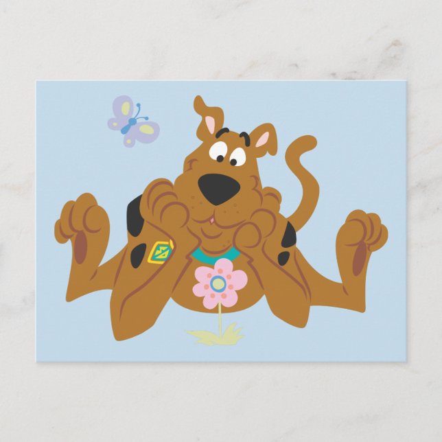 Carte Postale Scooby-Doo Admirant Fleur (Devant)