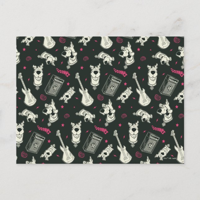 Carte Postale Scooby Doo Punk Guitare et Motif Amp (Devant)
