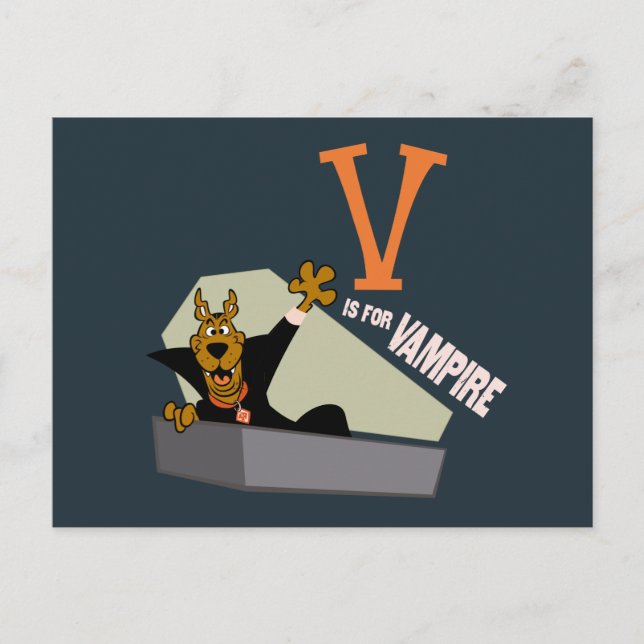 Carte Postale Scooby-Doo | V est pour Vampire (Devant)