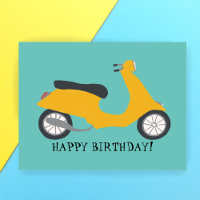 Scooter Jaune Mignon ANNIVERSAIRE PERSONNALISÉ