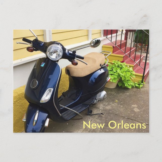 Carte Postale Scooter mignon à la Nouvelle-Orléans Marigny (Devant)
