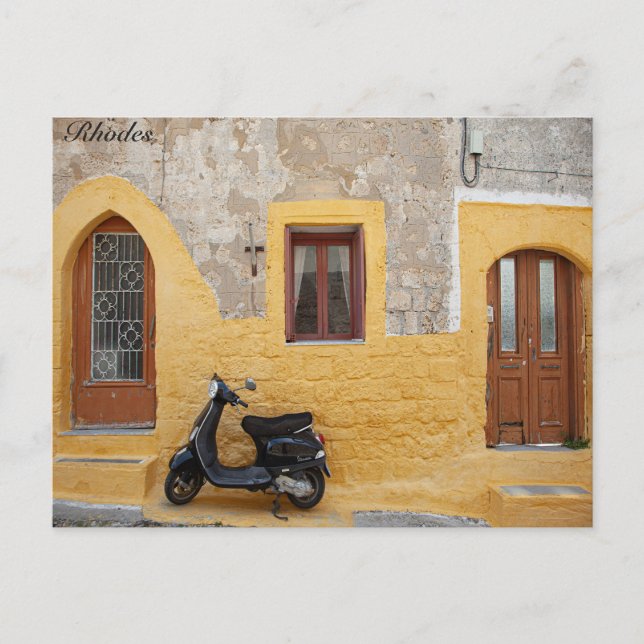 Carte Postale Scooter Rhodes (Devant)