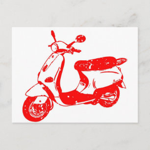 Carte Postale Scooter rouge