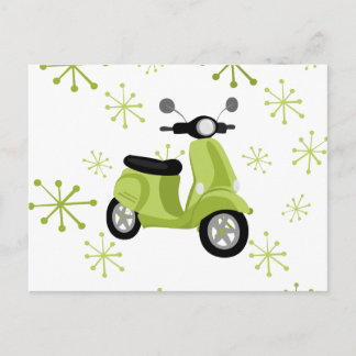 Carte Postale Scooter vert