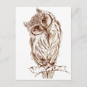 Carte Postale Scops owl by Inkspot