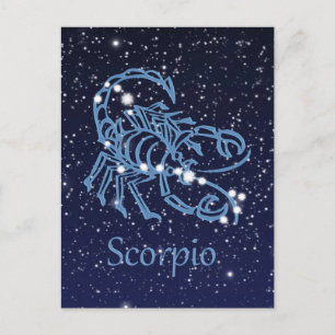 Carte Postale Scorpio Constellation & Zodiac Signe avec étoiles