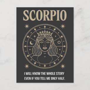 Carte Postale Scorpio Queen : Je connais toute l'histoire Citati