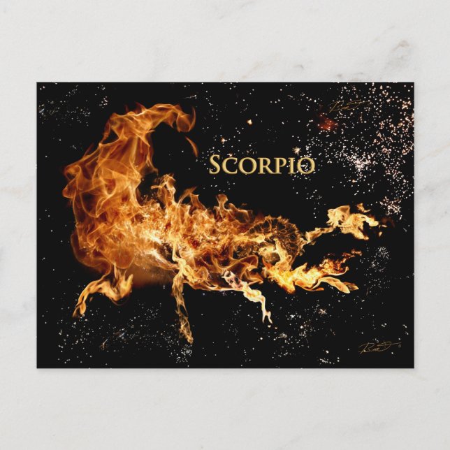 Carte postale Scorpio - Symboles Zodiac (Devant)