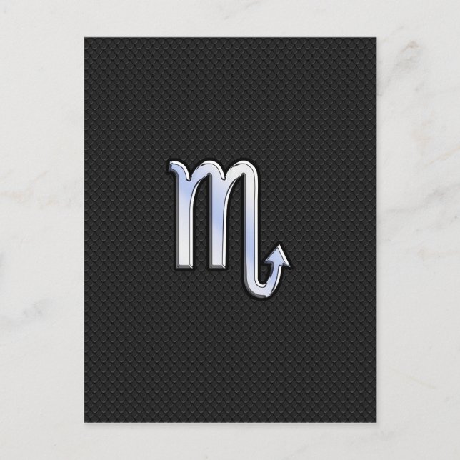 Carte Postale Scorpio Zodiac chrome comme Signe peau de serpent  (Devant)