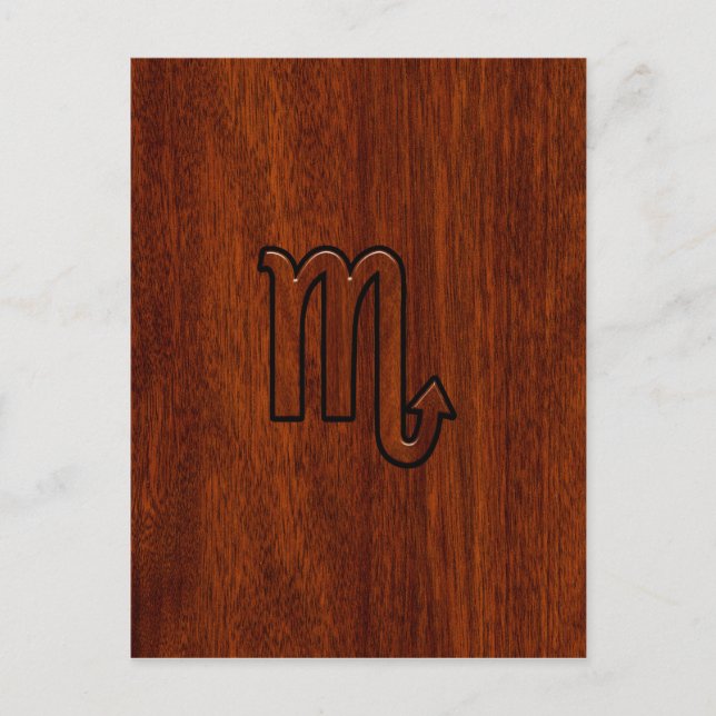 Carte Postale Scorpio Zodiac Connexion Style acajou (Devant)