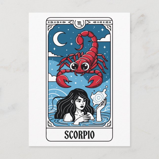 Carte Postale Scorpio Zodiac Illustration Style Tarot (Devant)