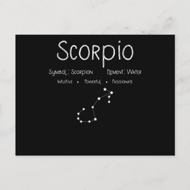 Carte Postale Scorpion Horoscope Astrologie Signe du zodiaque An (Devant)