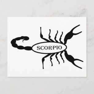 Carte Postale Scorpion noir Signe astrologique Scorpion