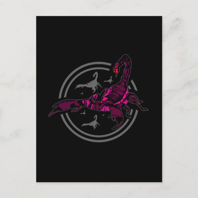 Carte Postale Scorpion rose (Devant)