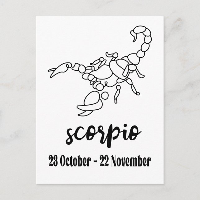 Carte Postale Scorpion, signe zodiaque (Devant)