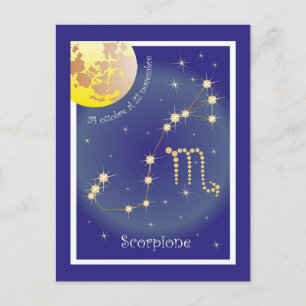 Carte Postale Scorpione 24 ottobre al 22 novembre