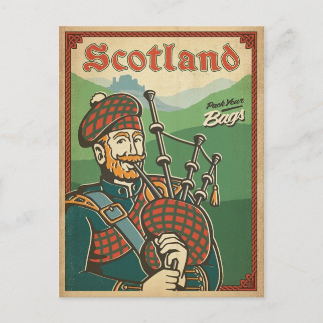 Carte Postale Scotland | Bag Piper (Devant)