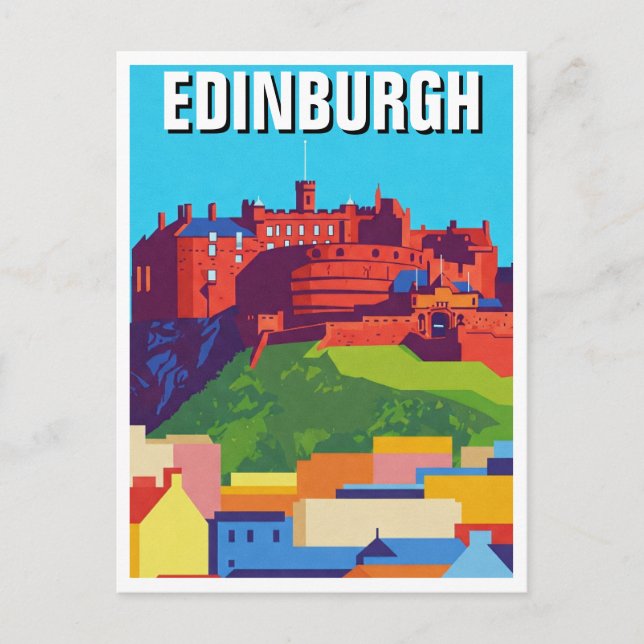 Carte Postale Scotland Edinburgh Castle Art Abstrait (Devant)