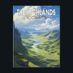 Carte Postale Scotland Highlands Scotland Travel Art Vintage<br><div class="desc">Scottish Highlands dans un style d'art vectoriel. Les Highlands écossais sont une région montagneuse du nord-ouest de l'Écosse.</div>