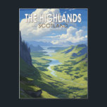 Carte Postale Scotland Highlands Scotland Travel Art Vintage<br><div class="desc">Scottish Highlands dans un style d'art vectoriel. Les Highlands écossais sont une région montagneuse du nord-ouest de l'Écosse.</div>