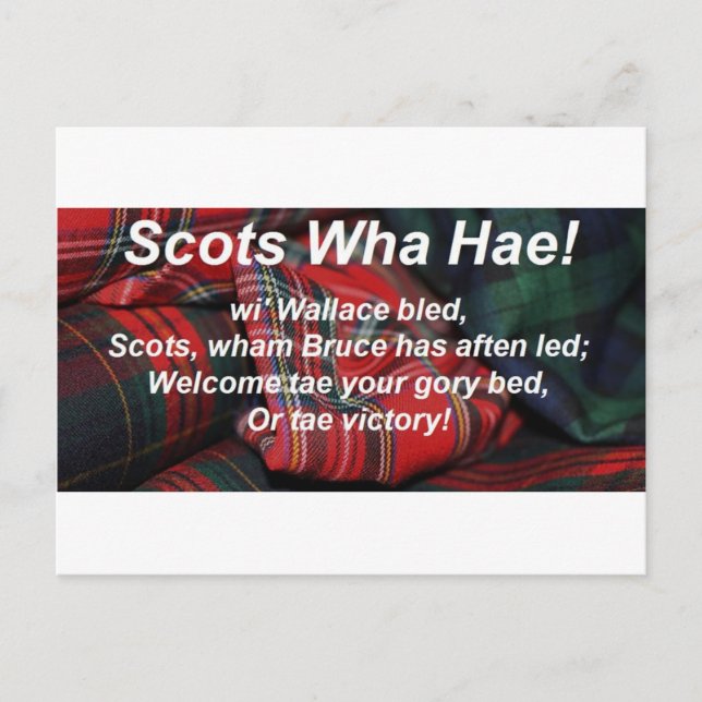 Carte Postale Scots Wha Hae-Tartan (Devant)