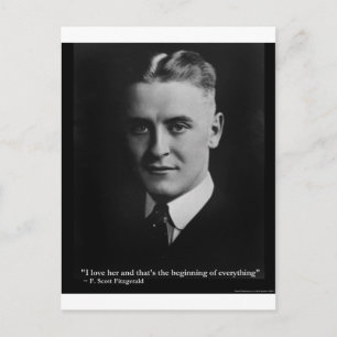 Carte Postale Scott Fitzgerald "Amour/Commencement" Citation Cad