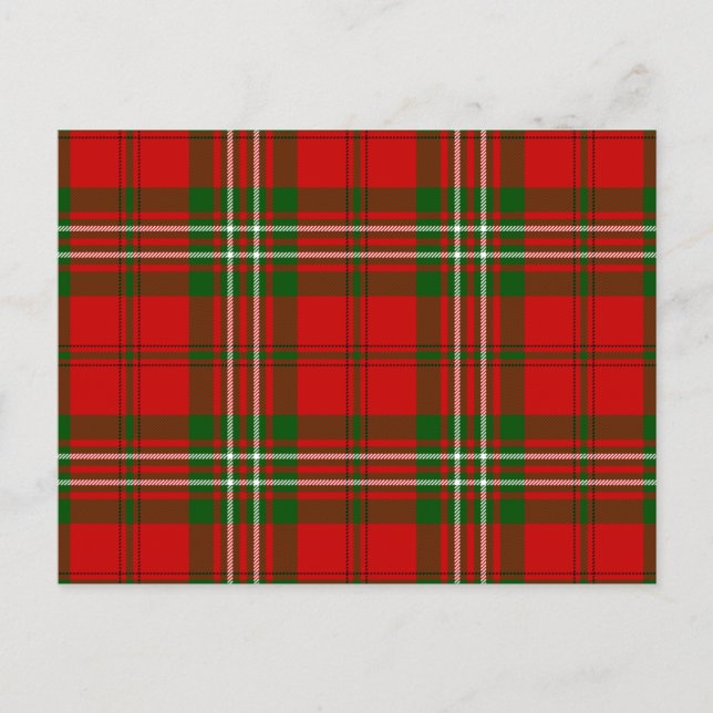 Carte Postale Scott tartan rouge vert plaid (Devant)