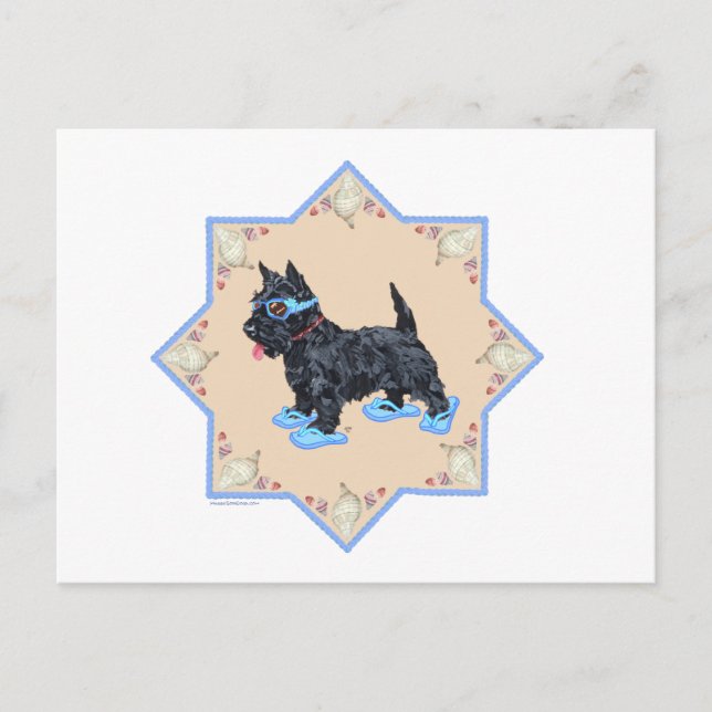 Carte Postale Scottie Blue (Devant)