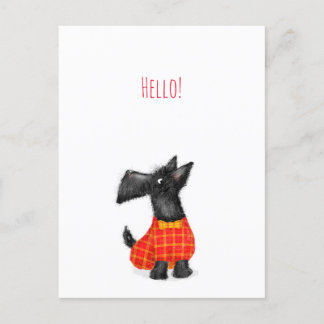 Carte postale Scottie chien bonjour