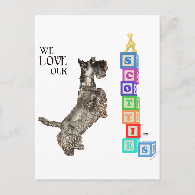 Carte Postale Scottie Trouve un Prix (Devant)