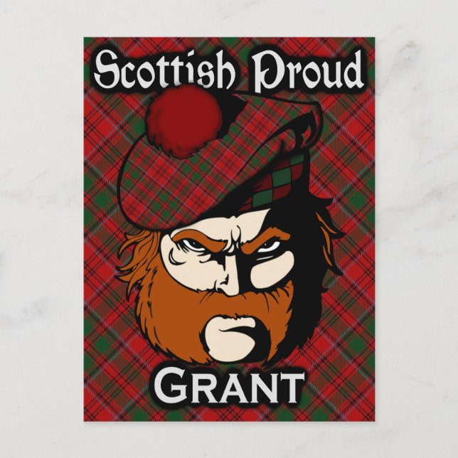 Carte postale Scottish Clan Grant Tartan (Devant)