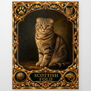 Carte Postale Scottish Fold, Bijou Héritage Art