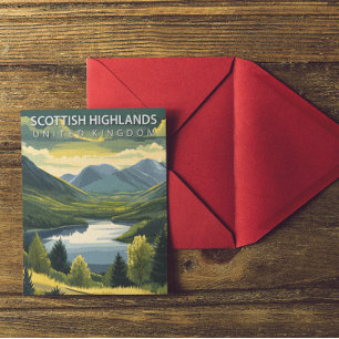 Carte Postale Scottish Highlands Vintage voyage du Royaume-Uni