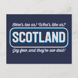 Carte Postale Scottish Poem, Qu'est-ce que nous aimons ? Toast