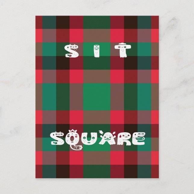 Carte Postale Scottish Royal À damiers Tartan Plaid avec texte (Devant)
