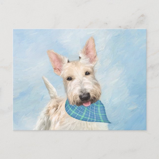 Carte Postale Scottish Terrier Wheaten Dog Painting Art original (Devant)