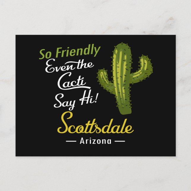 Carte Postale Scottsdale Cactus Funny Retro (Devant)